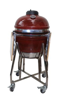 Tropikal Kırmızı Renk 18 İnç Kamado Izgara 48cm Seramik Kömür