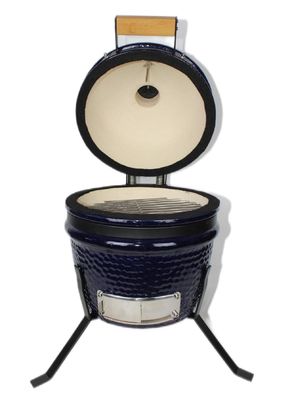 Seramik 13 İnç Kamado Izgara Açık Kömür Lacivert Renk 32cm