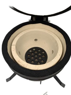 Mat Siyah 13 İnç Kamado Izgara 32cm Seramik Dış Mekan