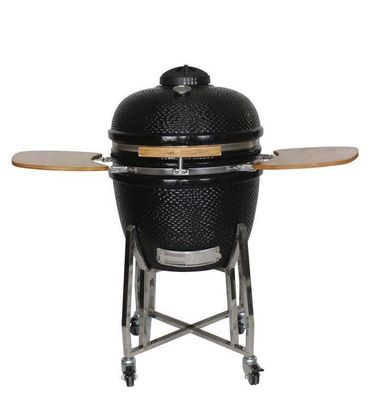 Seramik Dış Mekan 24 İnç Kamado Izgara Kömür Siyah Renk 61cm Sepet ve Yan Sehpalar