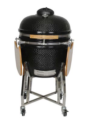 Seramik Dış Mekan 24 İnç Kamado Izgara Kömür Siyah Renk 61cm Sepet ve Yan Sehpalar