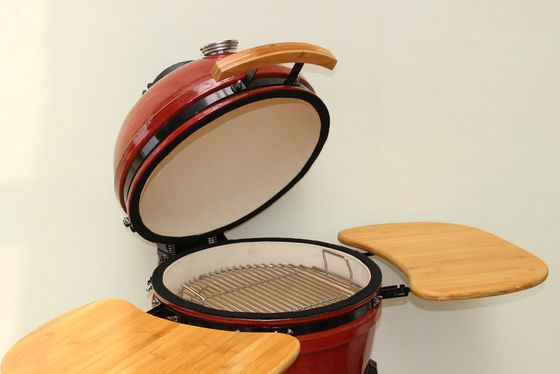 Tropikal Kırmızı Renk 18 İnç Kamado Izgara 48cm Seramik Kömür