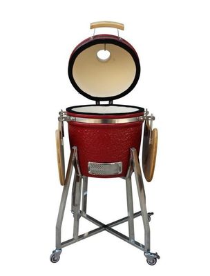 Kırmızı Renk 39cm 15 İnç Kamado Izgara Paslanmaz Çelik Mutfak Gereçleri
