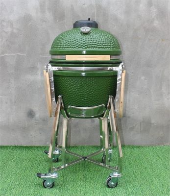 Yeşil Renk 48cm Kamado 18 İnç Izgara Mutfak Eşyaları Siyah Kaplamalı Demir