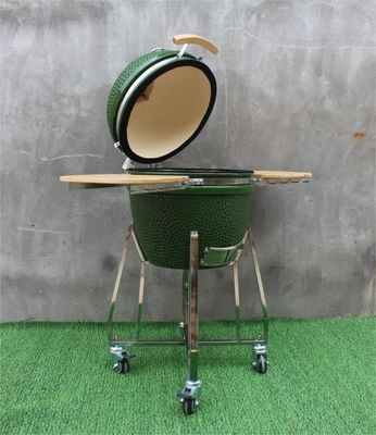 Yeşil Renk 48cm Kamado 18 İnç Izgara Mutfak Eşyaları Siyah Kaplamalı Demir