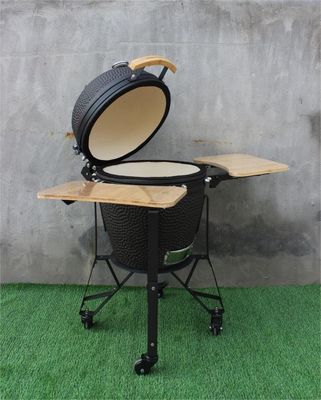 Açık Kamado Seramik Sigara İçen Izgara 51cm 20 İnç Mat Siyah Renk