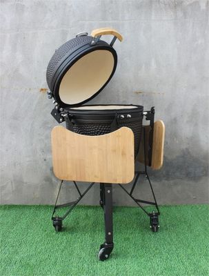 20 İnç Seramik Kamado Grill Dış Mekan Mat Siyah Renk 51cm