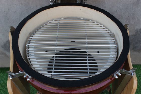 18 İnç Seramik Barbekü Izgarası Tropikal Kırmızı Renk 48cm