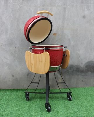 17 inç Seramik Su Isıtıcısı Barbekü Kraliyet Kırmızı Renk 44cm Sepet ve Yan Sehpalar