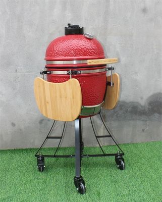 17 inç Seramik Su Isıtıcısı Barbekü Kraliyet Kırmızı Renk 44cm Sepet ve Yan Sehpalar