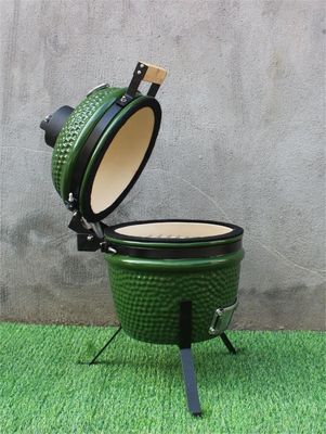 Yeşil Renk 13 İnç Kamado Grill Mutfak Eşyaları Siyah Kaplamalı Demir