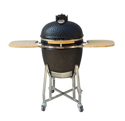 Açık Kömür 22 İnç Kamado Izgara Yüksek Dereceli Pişmiş Direnç Parlak Siyah
