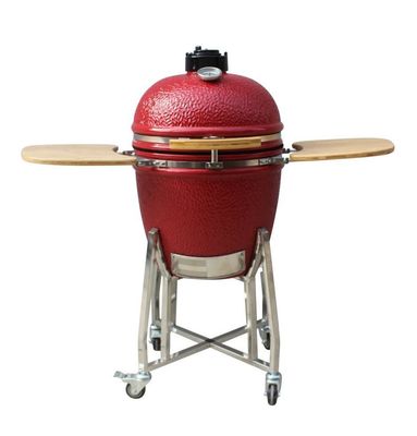 22 İnç Kamado Izgara Yüksek Dereceli Ateşleme Direnci Açık Kömür Izgara Kırmızı renk