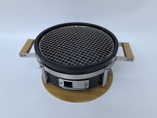 Keramik Kömür Grill Hibachi Grill Kara Renkli Yuvarlak