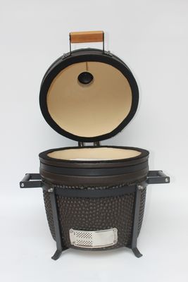 Dışarıda kömür 16 inç Kamado Grill Keramik Mat Siyah Renk 40cm